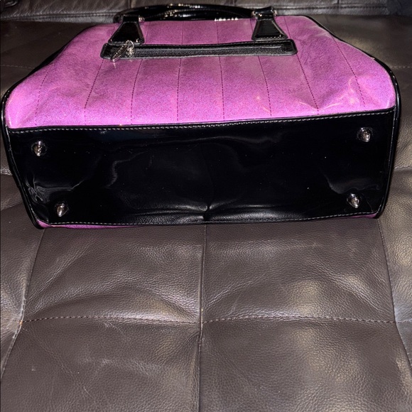 Lux de Ville Purple and Black Satchel - Picture 4 of 5